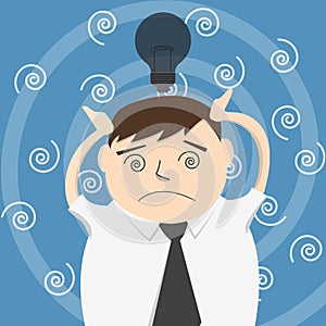 Business man get confused