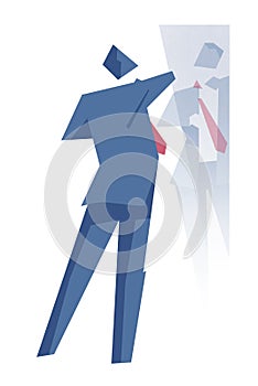 Business man getting dressed