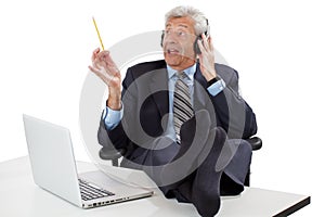 Business man getting ideas