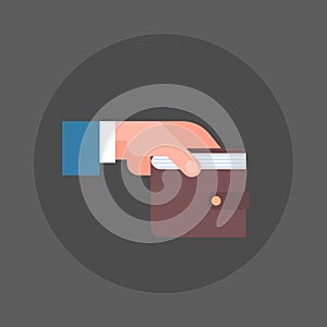 Business Man Hand Holding Wallet Icon Savings And Wealth Concept