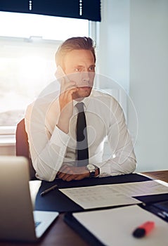 Business man having a conversation on the phone