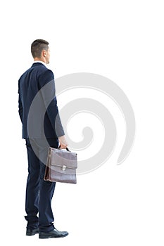 Business man holding a briefcase
