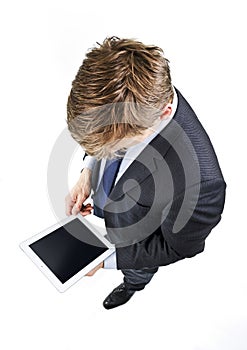 Business man holding iPad