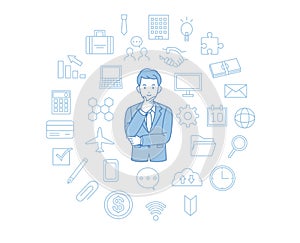 Business man icon set