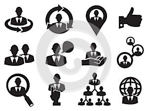 Business Man Icon Set for Human Resource