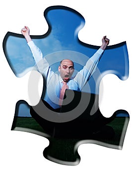 Business man jubilating