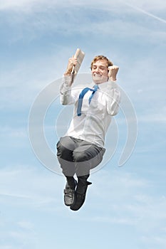 Business man jumping