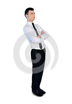 Business man leaning on something