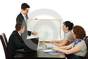 Business man making presentation at meeting