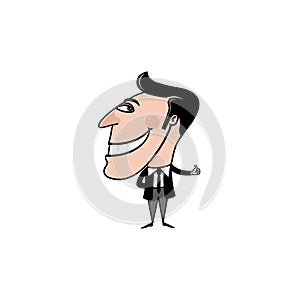Business man making thumbs up gesture illustration