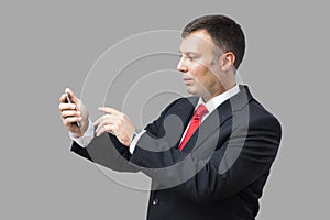 Business man mobile phone