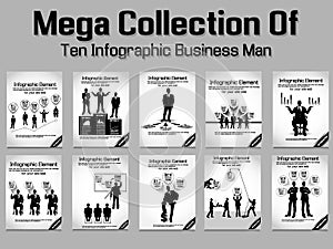 Business man modern infographic blak