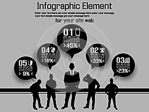 Business man modern infographic blak