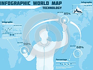 Business man modern infographic blak for web