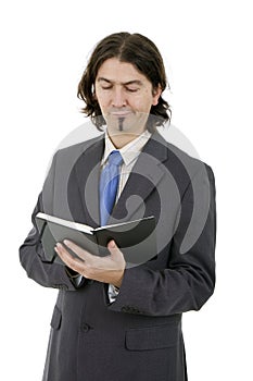 Business man with notebook