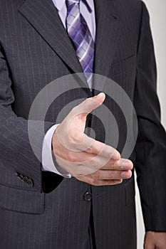 Business Man Offers Handshake