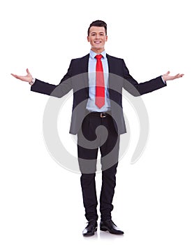 Business man with open arms