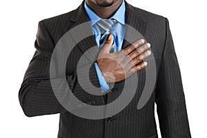 Business man pledging