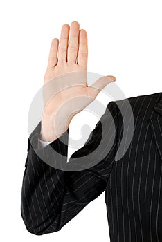 Business man pledging