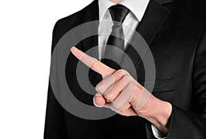 Business man point something