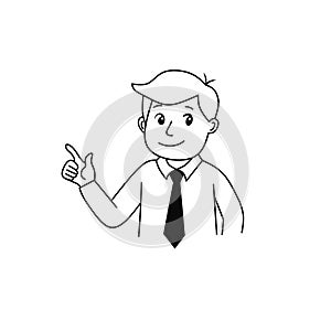 Business Man Pointing Left