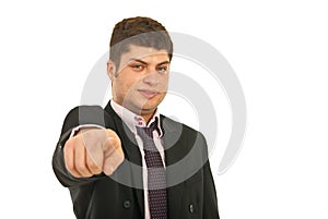 Business man pointing to you