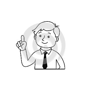 Business Man Pointing Up