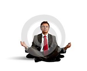 Business man practice yoga