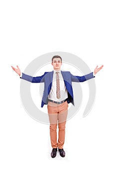 Business man presenting isolated