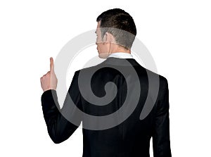 Business man pressing something