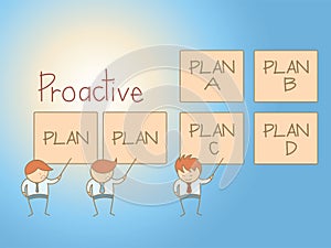 Business man proactive solution plan