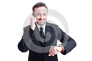 Business man with punctuality photo