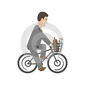 Business Man Riding Bike