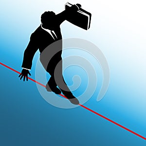 Business Man Risk Tightrope Background