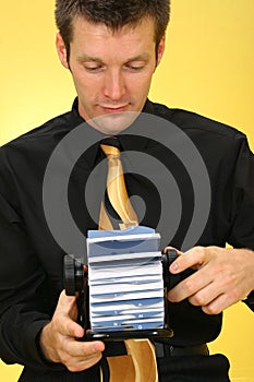 Business Man with Rolodex photo