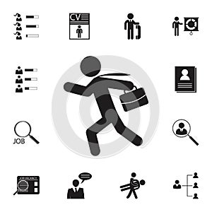 business man running around icon. Detailed set of HR & Heat hunting icons. Premium quality graphic design sign. One of the collect