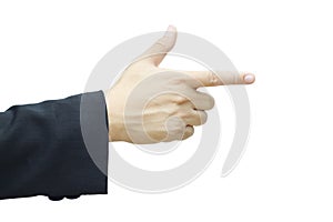 Business man's hand pointing