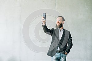 Business man selfie coach social media influencer photo