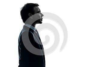 Business man serious portrait profile silhouette