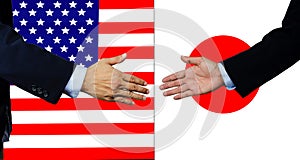 A business man shake each other hand, USA and Japan