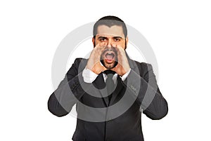 Business man shouting