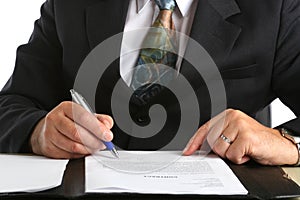 Business man siging a contract