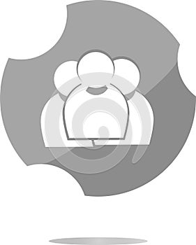 Business man silhouette set icon web app button