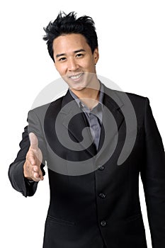 Business man smile shook hands