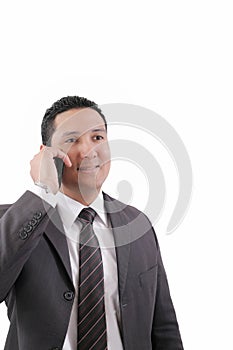 Business man speaking mobile phone