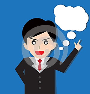 Business man speech bubbles