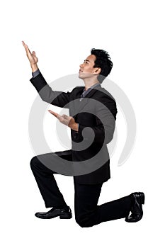 Business man Stance pointing isolated