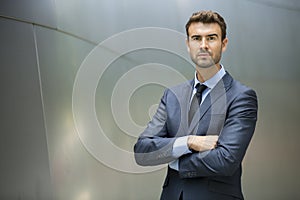 Business man standing confident portrait