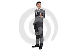 Business man standing and pointing action