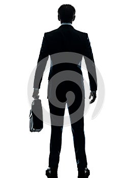 Business man standing rear view silhouette